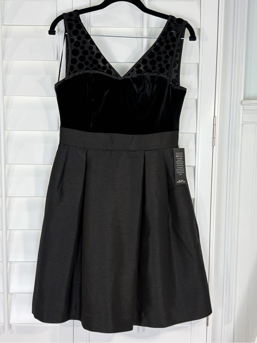 NWT Black Velvet Accented Cocktail Dress (4)